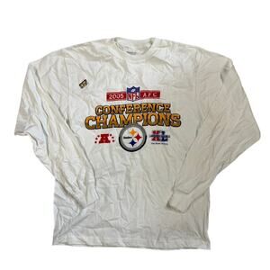 Pittsburgh Steelers Super Bowl XL Champions White Long Sleeve T-Shirt Size M
